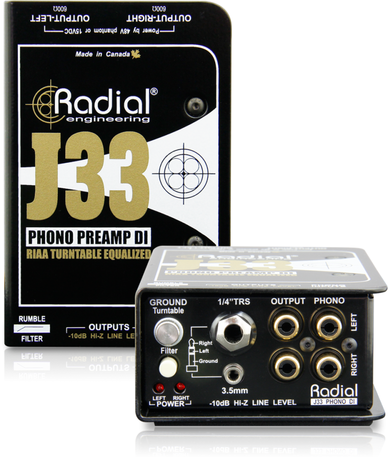 Radial J33 Riaa Turntable Preamp Direct Box 