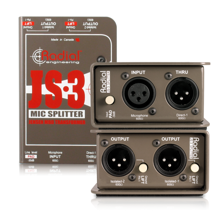 passive 1 input 1 direct out  BEST OFFER R057 Radial JS3 Mic splitter 
